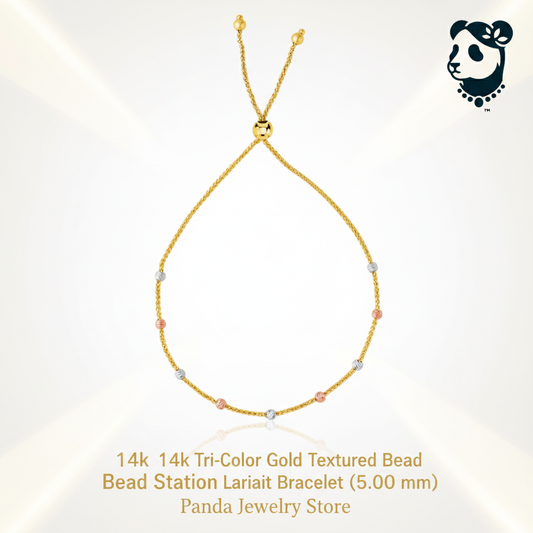 Luxury Tri-Color Gold Lariat Bracelet Banner