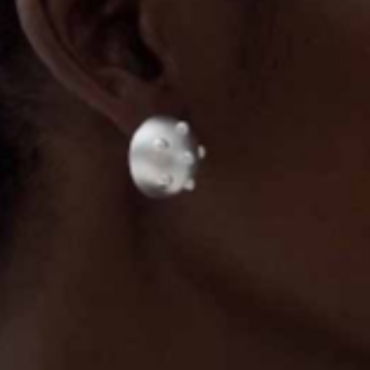 Unique Textured Silver Stud Earrings – Contemporary Chic Fashion Accessory