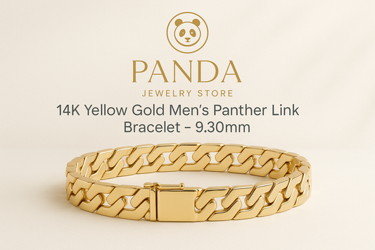 Panda Jewelry Store 14K Gold Men's Panther Link Bracelet Banner