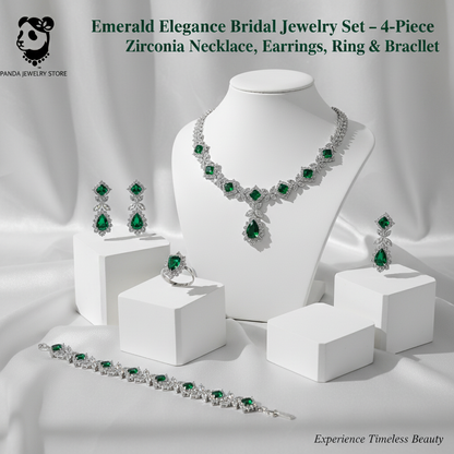 Panda Jewelry Store Emerald Elegance Bridal Jewelry Set Marketing Banner