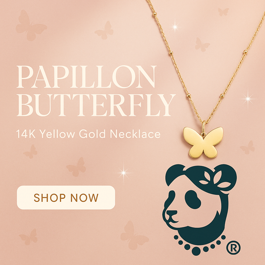 Papillon Butterfly Necklace Banner with Panda Logo