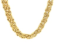 🍷14k Yellow Gold Byzantine Motif Chain Necklace