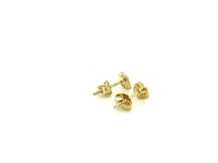 🍒14k Yellow Gold Enameled Strawberry Childrens Earrings