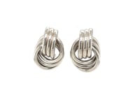🌹Polished Love Knot Earrings with Interlocking Rings in Sterling Silver(15mm)