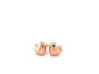🩷14K Rose Gold Puffed Heart Earrings – Shiny and Sweet Everyday Elegance