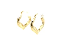 🍀10k Yellow Gold Hoop Style Heart Shape Earrings
