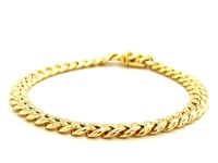 🩷10k Yellow Gold Semi Solid Miami Cuban Bracelet (6.60 mm)