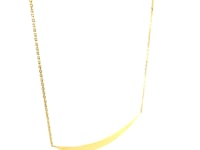 💙14k Yellow Gold Necklace with Polished Curved Bar Pendant