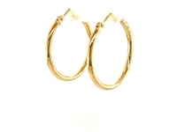✨14k Yellow Gold Polished Hoop Earrings (2x25 mm)