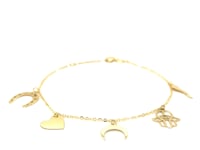 ❄️14k Yellow Gold 7-inch Bracelet with Polished Charms
