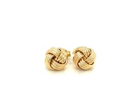 ❄️10k Yellow Gold Love Knot with Ridge Texture Earrings