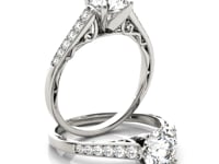 ✨14k White Gold Cathedral Design Diamond Engagement Ring (1 14 cttw)