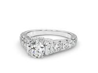 ❄️14k White Gold Diamond Engagement Ring With Single Row Band (1 3/4 cttw)