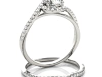 🍎14k White And Rose Gold Bypass Band Diamond Engagement Ring (1 1/8 cttw)