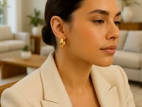 🍎14k Yellow Gold Large Omega C Hoops