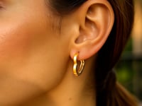 🩷14k Yellow Gold Heart Huggie Hoops