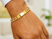 Men’s 14k Yellow Gold Diamond-Cut ID Bracelet – Signature Shine