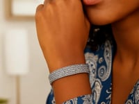 🍷Woven Rope Bracelet with White Sapphire Accented Clasp in Sterling Silver