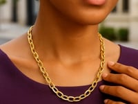 🌹14k Yellow Gold Cable Chain Style Polished Necklace