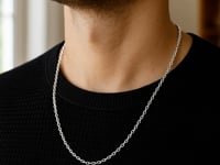 🌟14k White Gold Diamond Cut Cable Link Chain (2.60 mm)