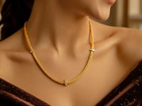 ✨Woven Rope Necklace with Diamond Accents in 14k Yellow Gold