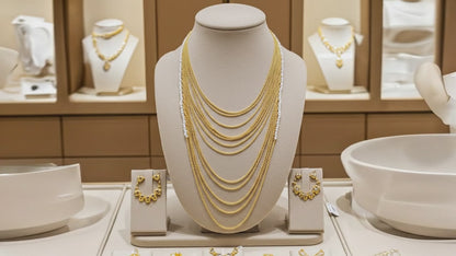 🍒Elegant Draped Gold Chain Bib Necklace for Evening & Special Occasions