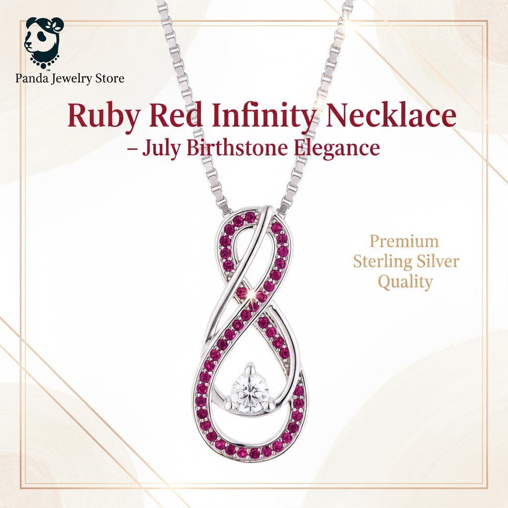 Ruby Red Infinity Necklace Banner