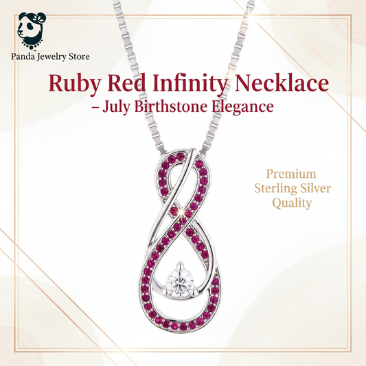 Ruby Red Infinity Necklace Banner