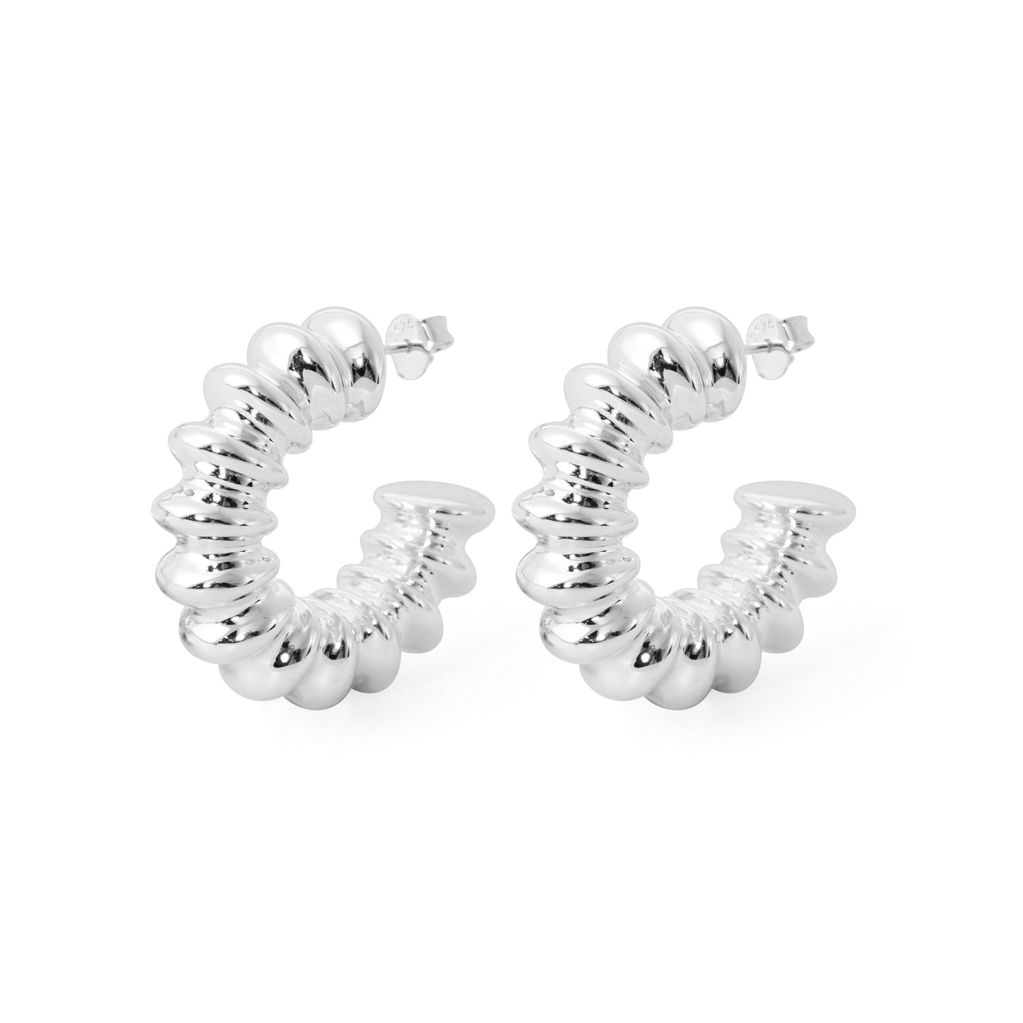 🍀Hollow Chunky Electroforming Earrings Large Light 999 Sterling Silver Exaggerated Jewelry Bold Extra Large Statement Earrings