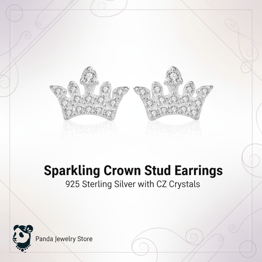 Sparkling Crown Stud Earrings Banner
