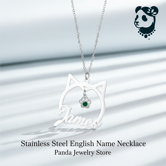 Stainless Steel English Name Necklace Banner