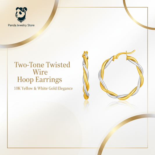 Two-Tone Twisted Wire Hoop Earrings Banner